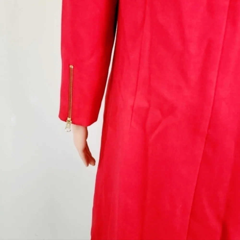 New J.Crew Red Long Sleeve Zipper Dress